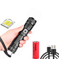 xhp50 LED Flashlights / Torch Waterproof 3000 lm LED LED 1 Emitters 5 Mode with Batteries with Battery and USB Cable Waterproof Professional Durable Creepy Camping / Hiking / Caving Everyday Use