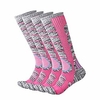xikun ski socks men women warm skiing socks high performance outdoor winter sport socks (pink x 2 pairs)