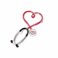 xuner nurse stethoscope pins cuterus heart-shaped pins lapel pin personality medicine brooch medical jewelry for women nurse/doctor/student/ladies accessories gifts hat lapel pins (silver) miniinthebox