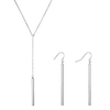 y necklace bar earring set lariat necklace for women gold jewelry set drop necklace (silver)