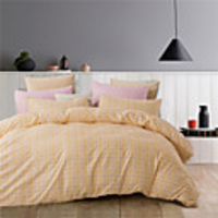 Yellow Grid Strip Print 3-Piece Duvet Cover Set Hotel Bedding Sets Comforter Cover with Soft Lightweight Microfiber(Include 1 Duvet Cover and 1or 2 Pillowcases)Duvet Cover and 1or 2 Pillowcases)
