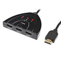 YongWei HDMI V1.4 Male to 3 x HDMI V1.4 Female Switch Black