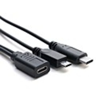 YONGWEI USB 2.0 Type C Adapter Cable / Splitter,  USB 2.0 Type C to USB 2.0 Type C / Micro USB 2.0 Adapter Cable / Splitter Female - Male tinned copper 0.3m(1Ft)