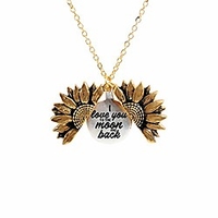you are my sunshine engraved necklace for mom sunflower locket necklace (i love you to the moon and back)