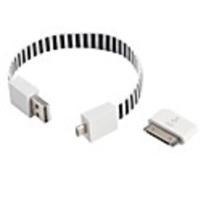 Zebra-Stripe USB to 30 Pin and Micro USB Cable for iPhone and CellPhones