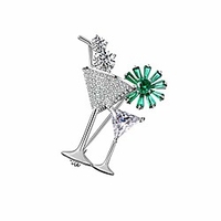zhepin gold silver alloy plus rhinestone cocktail brooch luxurious exquisite wedding social contact pin for women men miniinthebox