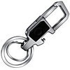 zinc alloy key chain with 2 key rings include led light and bottle opener function car business keychain for men and women silver