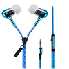Zipper In Ear Wired Headphones Dynamic Aluminum Alloy Mobile Phone Earphone with Microphone Headset