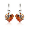 Zircon Peach Heart Earrings