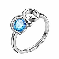 zodiac aries rings women 925 sterling silver march-aquamarine birthstone constellation ring horoscope astrology jewelry dr0110b-m