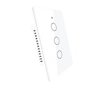 ZS-US3-WH/Zigbee Tuya Smart Switch 3 Gang App Control Button Switch With Single Live Wire Or Live And Neutral Wire For Daily / Living Room / Bedroom APP Control / Timing Function / Smart ZigBee miniinthebox