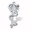 zuo bao medical jewelry wand brooch label pin emblem pin medicine snake caduceus nursing gift for doctor nurse therapeutist (brooch) miniinthebox
