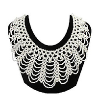 zyijuny dissent collar rbg fake collar elegant pearl beaded ajustable choker for women costume (white01)