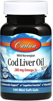 Carlson Wild Norwegian Cod Liver Oil Minis (280 mg,  100 Softgels)
