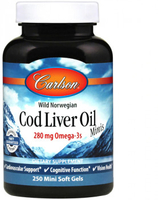 Carlson Wild Norwegian Cod Liver Oil Minis (280 mg,  250 Softgels)