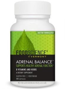 Foodscience of Vermont Adrenal Balance (Yeast Free,  90 Vegetarian Capsules - Clearance item - Short Dated DEC 2016)