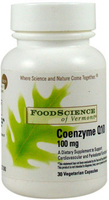 Foodscience of Vermont CoEnzyme Q10 (100 mg,  30 Vegetarian Capsules)