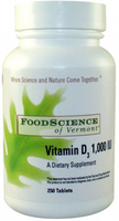 Foodscience of Vermont Vitamin D3 (1000 IU,  250 Tablets)