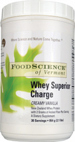 Foodscience of Vermont Whey Superior Charge Creamy Vanilla (30 servings 954 g 2.1 lbs,  Soy Free)