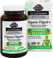 Garden of Life Dr. Formulated Enzymes Organic Digest+ (Tropical Fruit Flavour,  Gluten & Dairy Free,  90 Vegan Chewables)