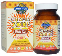Garden of Life Vitamin Code Raw D3 (5, 000 IU,  60 Vegetarian Capsules)