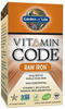 Garden of Life Vitamin Code Raw Iron (22 mg,  30 Ultra Zorbe Vegan Capsules)