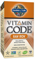Garden of Life Vitamin Code Raw Iron (22 mg,  30 Ultra Zorbe Vegan Capsules)