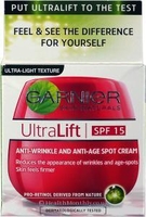 Garnier Ultralift Anti Wrinkle and Anti-Age Spot Cream SP15 (50ml effective in 1 hour)