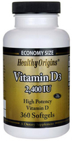 Healthy Origins Vitamin D3 (2400 IU 360 Softgels)