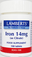 Lamberts Iron (14mg (As Citrate),  100 Tablets)