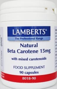Lamberts Natural Beta Carotene 15mg (90 Capsules with mixed carotenoids)