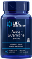 Life Extension Acetyl-L-Carnitine (500 mg,  100 Vegetarian Capsules)