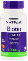 Natrol Biotin (Beauty,  Fast Dissolve,  Strawberry Natural Flavour,  1000 mcg,  90 Tablets)