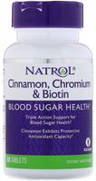 Natrol Cinnamon,  Chromium & Biotin (Chromium & Biotin,  Blood Sugar Health,  60 Tablets)