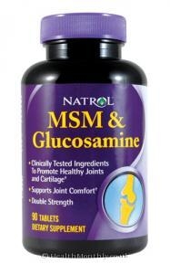 Natrol MSM Glucosamine Double Strength (500mg,  90 Tablets)