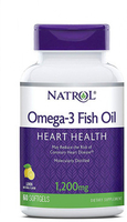 Natrol Omega-3 Fish Oil (Lemon Natural Flavour,  1200 mg,  60 Softgels)