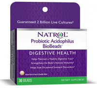 Natrol Probiotic Acidophilus BioBeads (Digestive Health,  30 BioBeads)