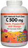 Natural Factors 100% Natural Fruit Chew C (Peach,  Passionfruit & Mango Flavour,  500 mg,  180 Chewable Wafers)