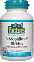 Natural Factors Acidophilus & Bifidus (5 Billion Active Cells,  180 Capsules)