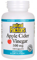 Natural Factors Apple Cider Vinegar (500 mg,  180 Capsules)