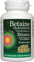 Natural Factors Betaine Hydrochloride with Fenugreek (90 Vegetarian Capsules)