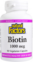 Natural Factors Biotin (1000 mcg,  90 Vegetarian Capsules)