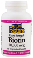 Natural Factors Biotin (10, 000 mcg,  60 Vegetarian Capsules)