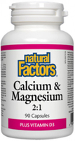 Natural Factors Calcium & Magnesium (180 Capsules)