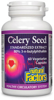 Natural Factors Celery Seed Extract,  Standardised 80% 3-n-butylphthalide 3nB (60 Vegetarian Capsules)