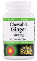 Natural Factors Chewable Ginger (500 mg,  90 Chewable Tablets)