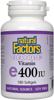 Natural Factors Clear Base Vitamin E (400 IU,  180 Softgels)