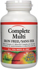 Natural Factors Complete Multi Iron Free/Sans Fer (180 Tablets)