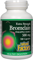Natural Factors Extra Strength Bromelain (Pineapple Source,  500 mg,  90 Capsules)