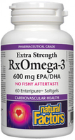 Natural Factors Extra Strength RxOmega-3 (600 mg EPA/DHA,  60 Softgels)